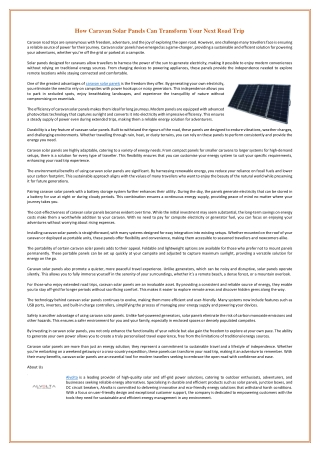how caravan solar panels can transform your next