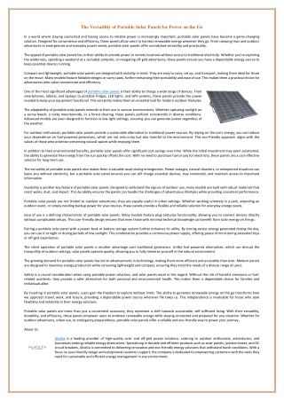 the versatility of portable solar panels