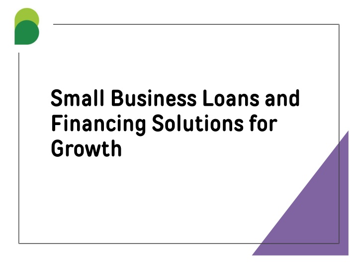 small business loans and financing solutions