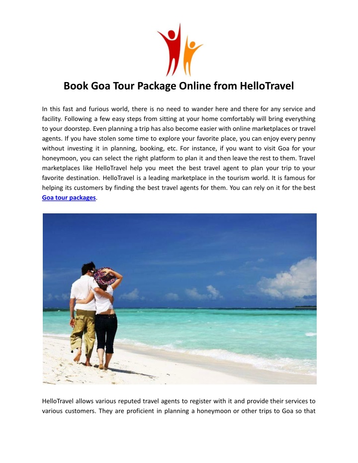 book goa tour package online from hellotravel