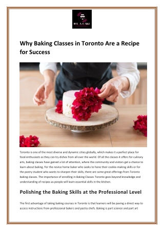 Why Baking Classes in Toronto Are a Recipe for Success