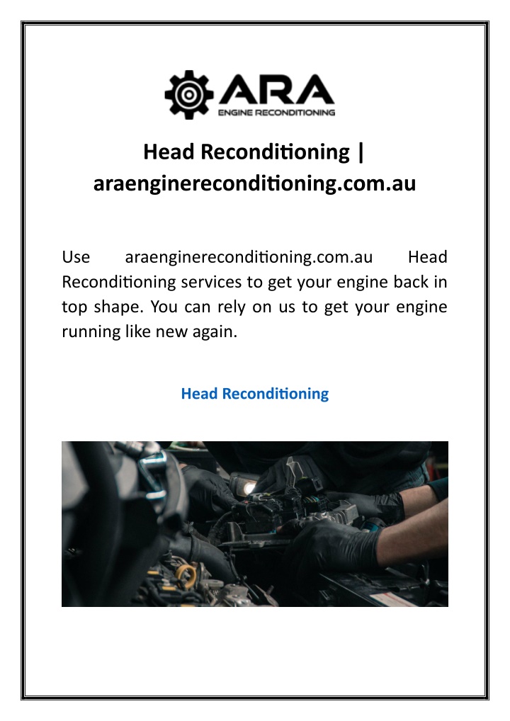 head reconditioning araenginereconditioning com au