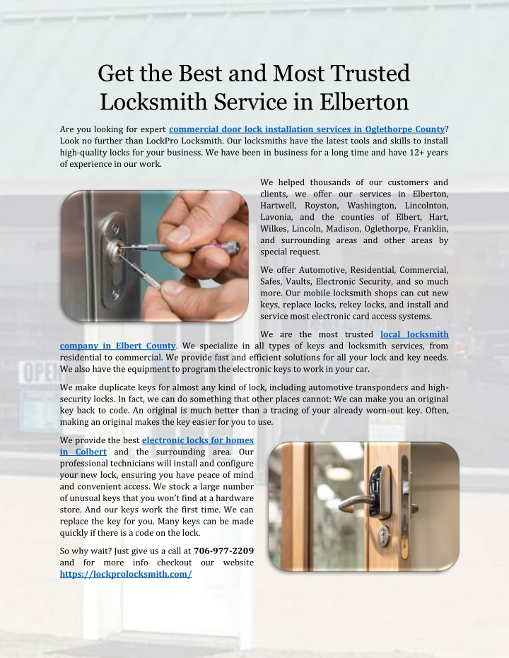 get the best and most trusted locksmith service