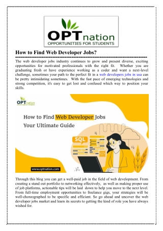 how to find web developer jobs the web developer