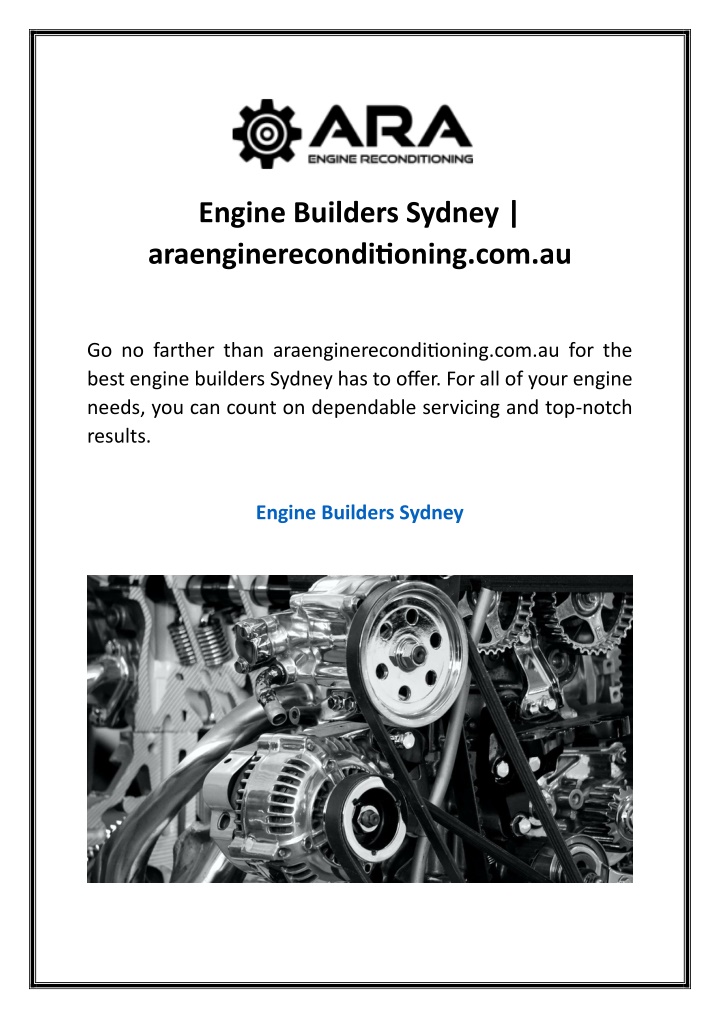 engine builders sydney araenginereconditioning