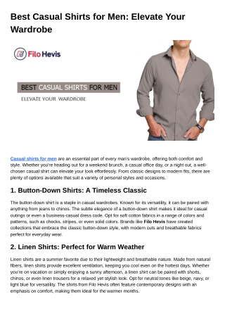 Best Casual Shirts for Men: Elevate Your Wardrobe