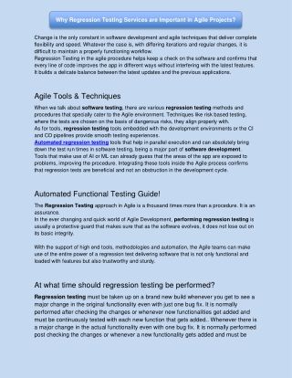 why regression testing services are important