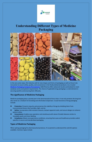 Understanding Different Types of Medicine Packaging