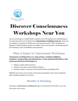 Explore Consciousness Workshops Near You – Unlock Your Inner Potential