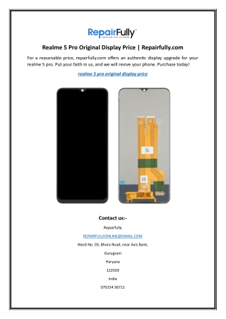 Realme 5 Pro Original Display Price | Repairfully.com