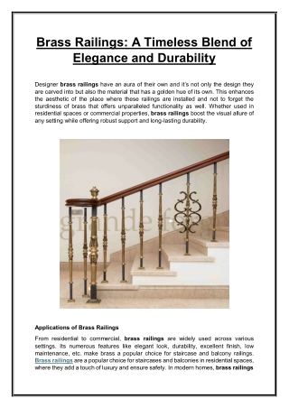 Brass Railings A Timeless Blend of Elegance and Durability