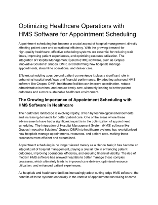 optimizing healthcare operations with