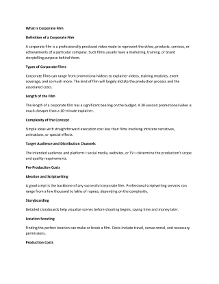 what is corporate film