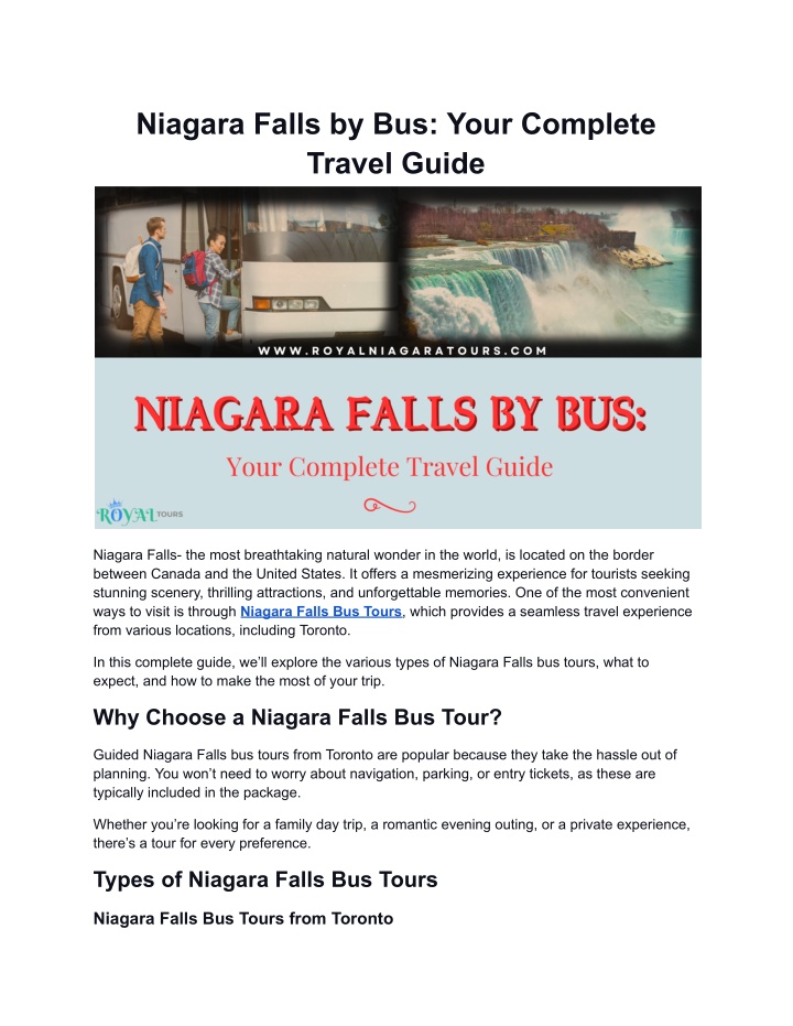 niagara falls by bus your complete travel guide