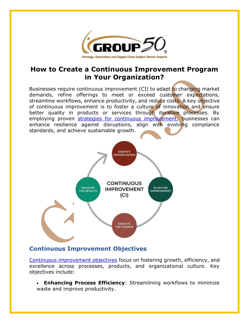 PPT - How to Create a Continuous Improvement Program in Your ...