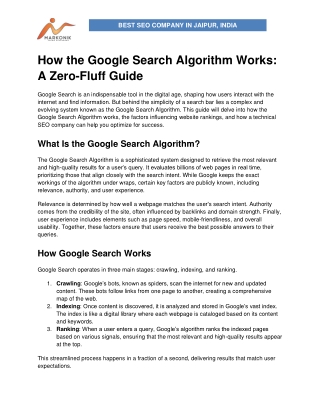 How the Google Search Algorithm Works: A Zero-Fluff Guide