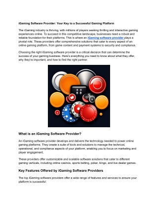 igaming software provider your