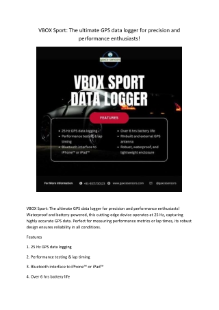 vbox sport the ultimate gps data logger