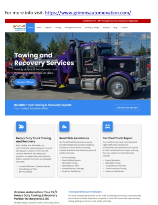 Reliable Towing and Recovery Services  247 Emergency Road Side Assistance