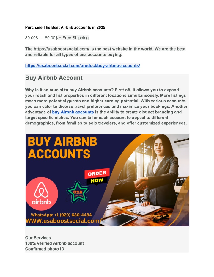 purchase the best airbnb accounts in 2025