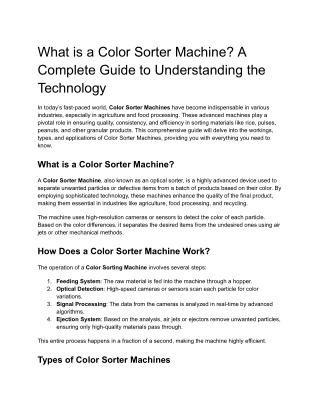 what is a color sorter machine a complete guide