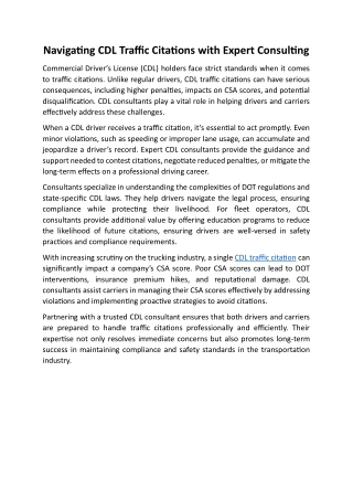 navigating cdl traffic citations with expert