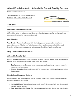 precisionautotn.com-About Precision Auto  Affordable Cars amp Quality Service