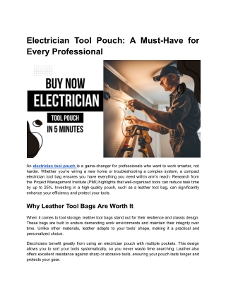 electrician tool pouch a must have for every