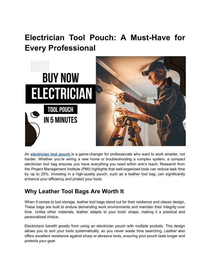 electrician tool pouch a must have for every