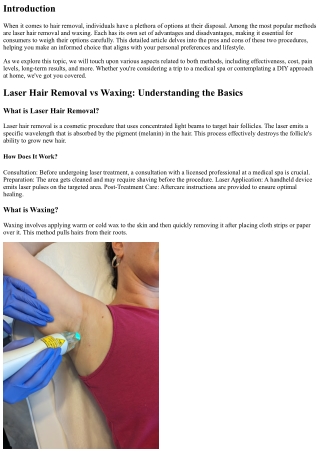 “Laser Hair Removal vs Waxing: Pros and Cons”