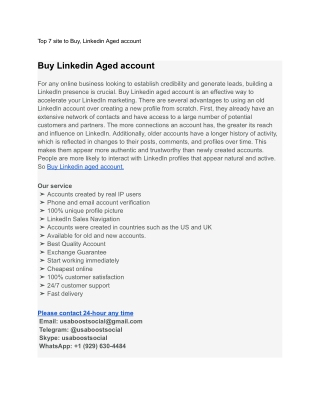 top 7 site to buy linkedin aged account
