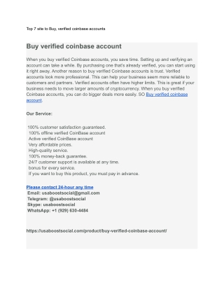 top 7 site to buy verified coinbase accounts