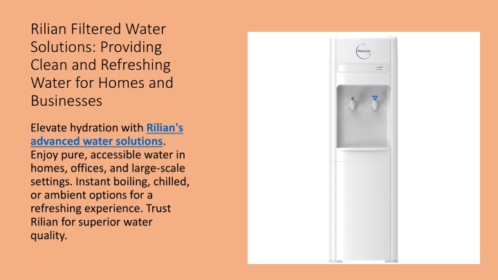 rilian filtered water solutions providing clean and refreshing water for homes and businesses