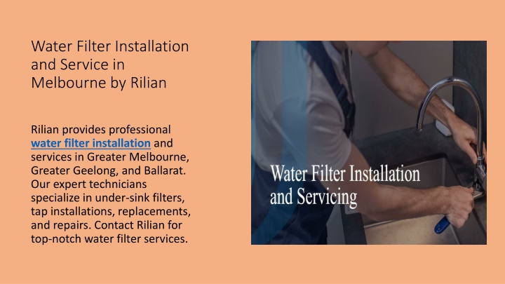 water filter installation and service in melbourne by rilian