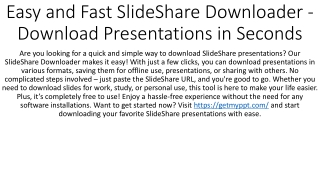 easy and fast slideshare downloader download