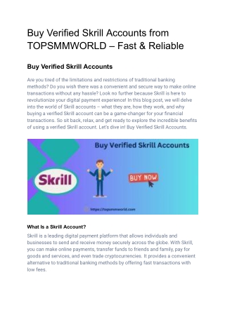 Buy Verified Skrill Accounts from TOPSMMWORLD – Fast & Reliable