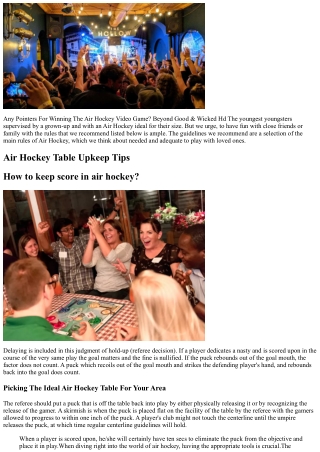 any pointers for winning the air hockey video