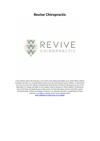 revive chiropractic