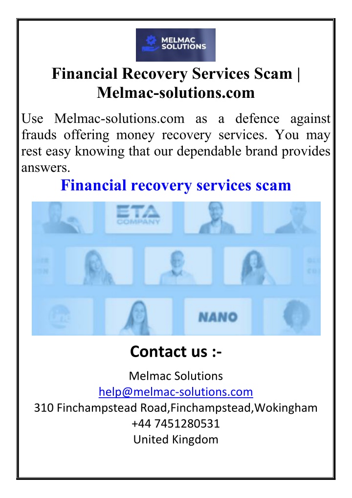 financial recovery services scam melmac solutions