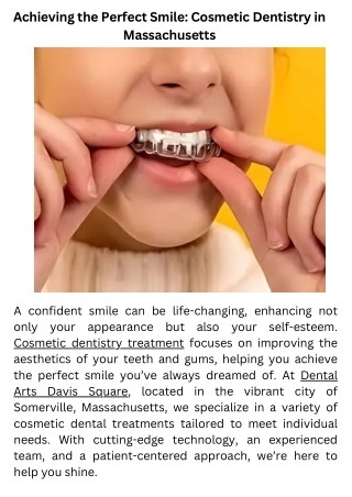 Achieving the Perfect Smile Cosmetic Dentistry in Massachusetts