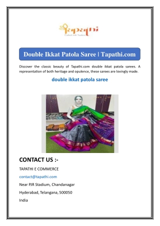 Double Ikkat Patola Saree  Tapathi com