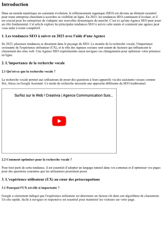 Les tendances SEO à suivre en 2023 avec l'aide d'une Agence