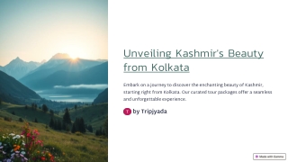 Kashmir tour packages from Kolkata