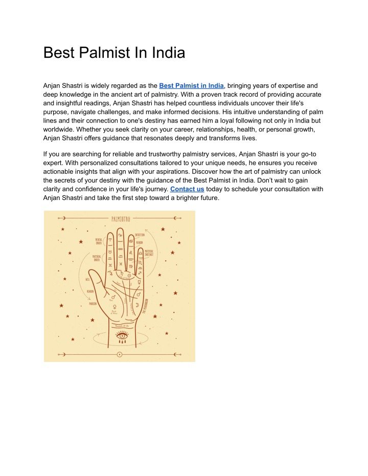 Ppt - Best Palmist In India Powerpoint Presentation, Free Download - Id 