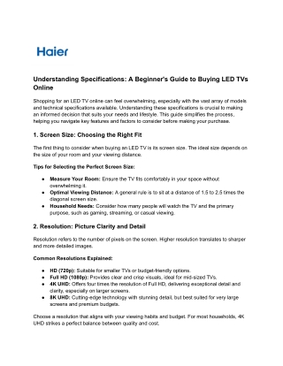 understanding specifications a beginner s guide