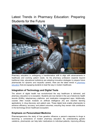 Latest Trends in Pharmacy Education_ Preparing Students for the Future