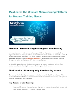 maxlearn the ultimate microlearning platform