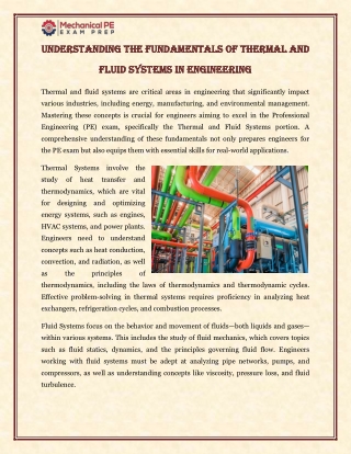 Understanding the Fundamentals of Thermal and Fluid Systems in Engineering