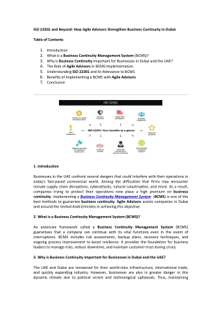 iso 22301 and beyond how agile advisors