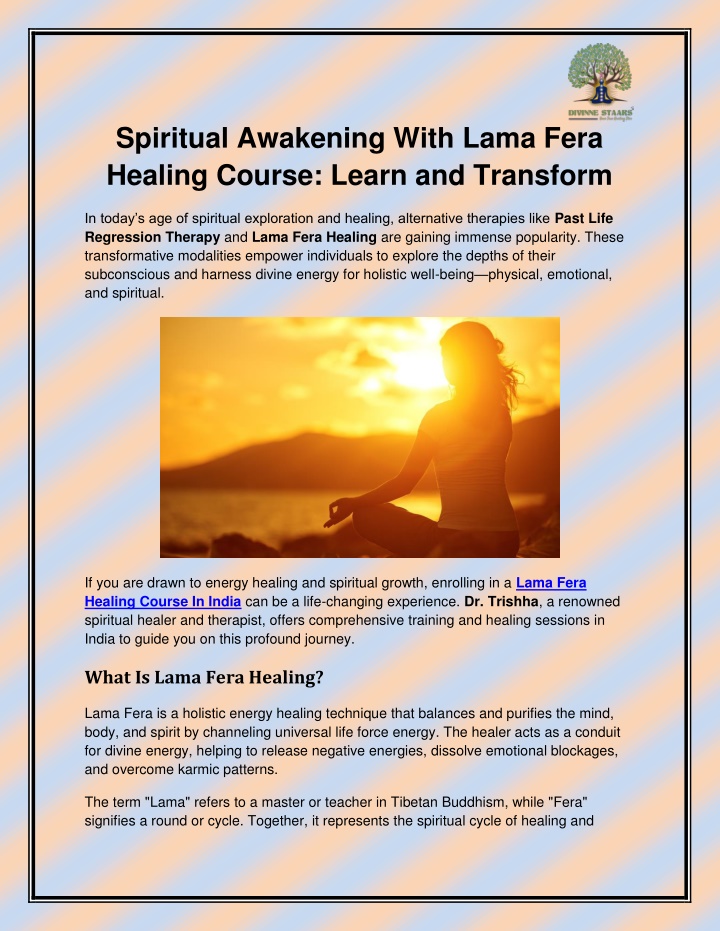 spiritual awakening with lama fera healing course